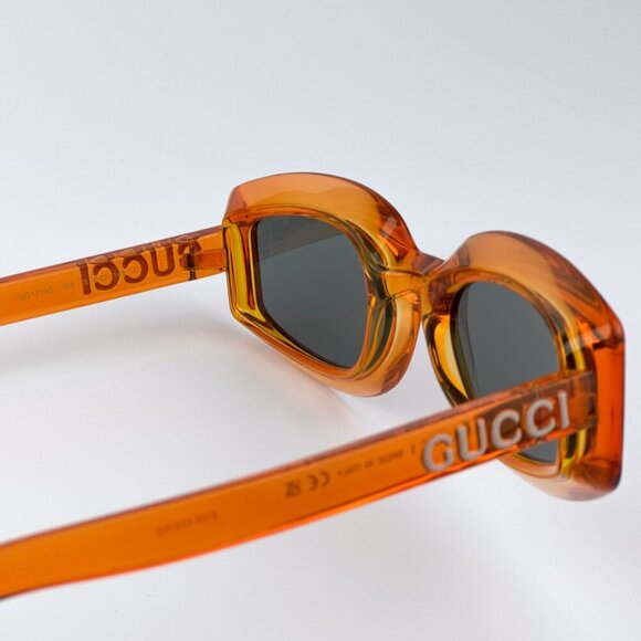 Gucci GG1719S 005 BRAND NEW Sunglasses Orange Grey Women Square main image 4